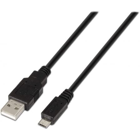 Cable USB 2.0 Aisens A101-0027/ USB Macho - MicroUSB Macho/ 0.8m/ Negro