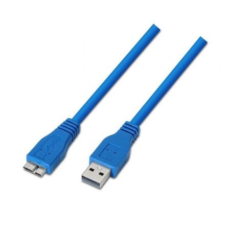 Cable USB 3.0 Aisens A105-0048/ USB Macho - MicroUSB Macho/ 2m/ Azul