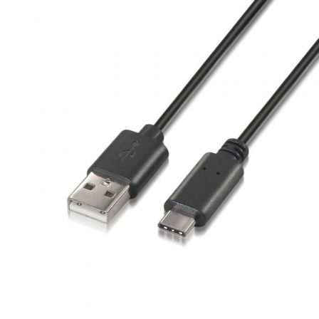Cable USB 2.0 Aisens A107-0052/ USB Tipo-C Macho - USB Macho/ 2m/ Negro