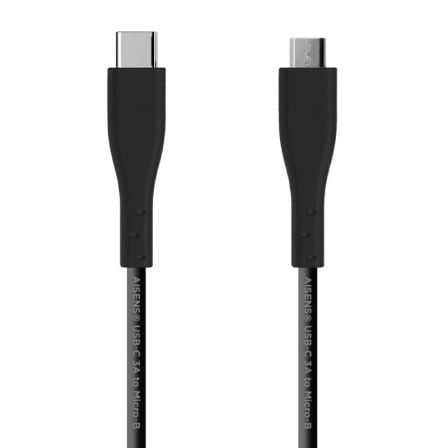 Cable USB 2.0 Aisens A107-0350/ USB Tipo-C Macho - MicroUSB/ 2m/ Negro