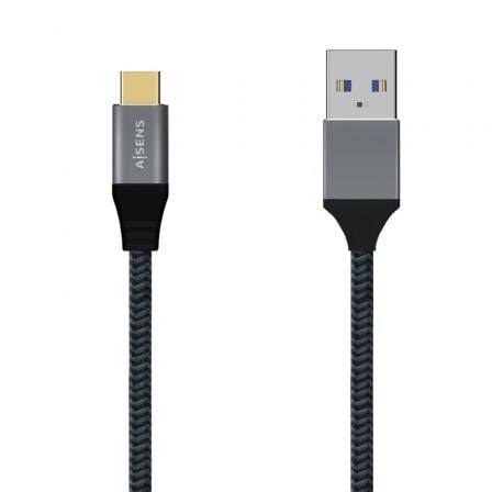 Cable USB 3.1 Aisens A107-0630/ USB Tipo-C Macho - USB Macho/ 50cm/ Gris