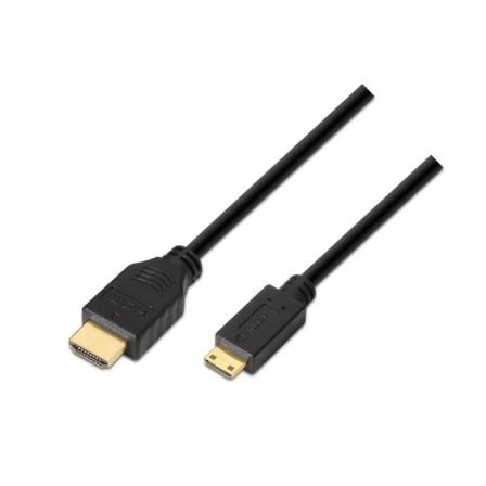 Cable HDMI Aisens A119-0115/ HDMI Macho - Mini HDMI Macho/ 3m/ Negro