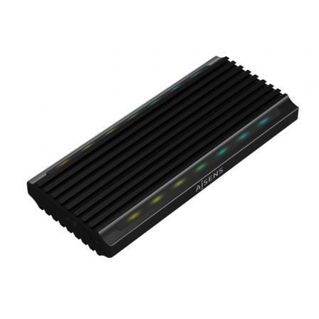 Caja Externa para Disco SSD M.2 SATA/NVMe Aisens ASM2-RGB012B/ USB 3.2/ Sin tornillos