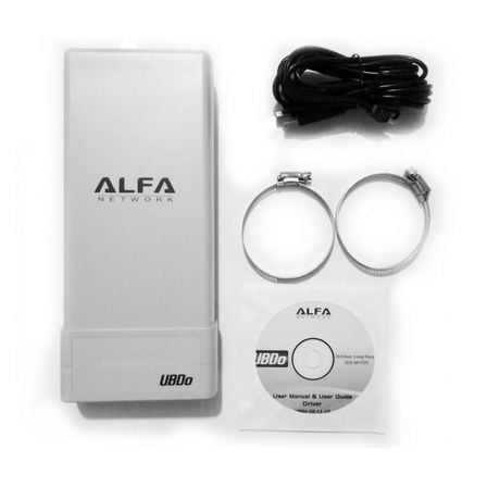 ADAPTADOR USB WIFI ALFA NETWORK UBDO-NT8 - EXTERNO - LARGO ALCANCE - 2000MW - 12DBI / 2.4GHZ - USB - CABLE 8 METROS