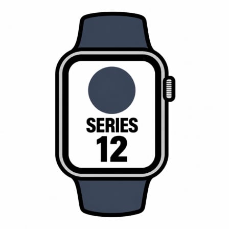 Apple Watch Series 12/ GPS/ 46mm/ Cinzento Espacial/ Correa Deportiva Azul Marino (M/L)