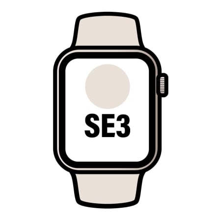 Apple Watch SE3/ GPS/ Cellular/ 40mm/ Caja de Aluminio Blanco Estrella/ Correa Deportiva Arena S/M