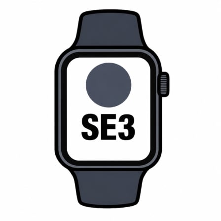 Apple Watch SE3/ GPS/ Cellular/ 44mm/ Caja de Aluminio Medianoche/ Correa Deportiva Azul Marino S/M