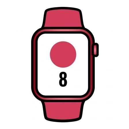 Apple Watch Series 8/ GPS/ Cellular/ 45mm/ Caja de Aluminio Rojo/ Correa Deportiva Rojo