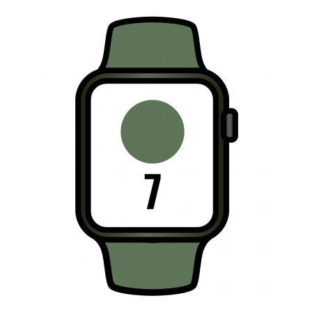 Apple Watch Series 7/ Gps/ Cellular/ 41 mm/ Caja de Aluminio en Verde/ Correa deportiva Verde Trebol