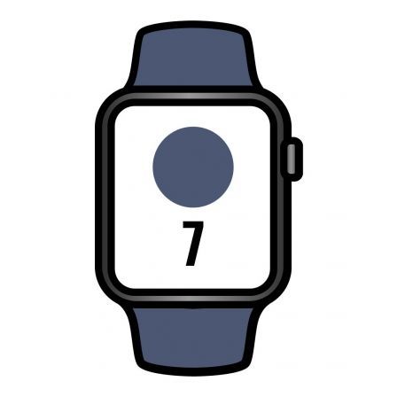 Apple Watch Series 7/ GPS/ Cellular/ 41 mm/ Caja de Acero Grafito/ Correa deportiva Azul abismo
