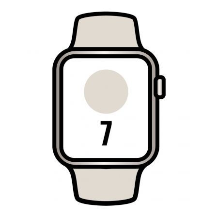 Apple Watch Series 7/ GPS/ Cellular/ 45 mm/ Caja de Aluminio en Blanco Estrella/ Correa deportiva Blanco Estrella