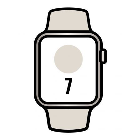 Apple Watch Series 7/ GPS/ 41 mm/ Caja de Aluminio en Blanco Estrella/ Correa deportiva Blanco Estrella