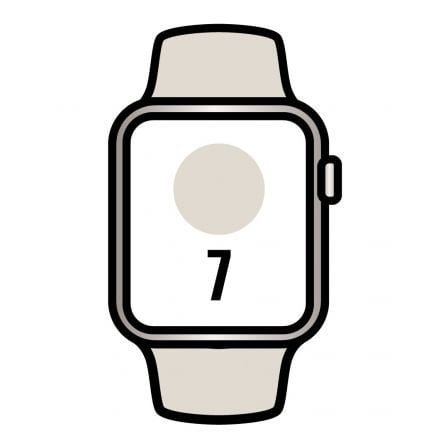 Apple Watch Series 7/ GPS/ 45 mm/ Caja de Aluminio en Blanco Estrella/ Correa deportiva Blanco Estrella