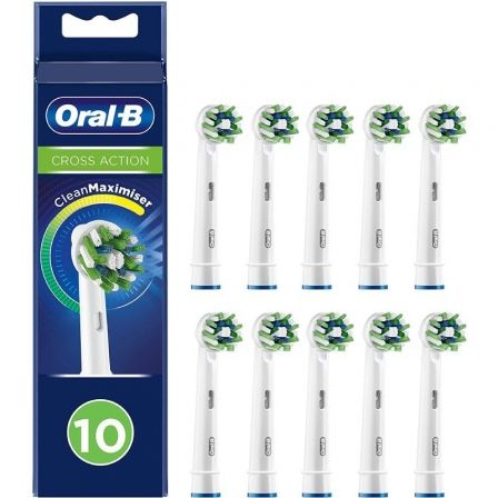 Cabezal de Recambio Braun para cepillo Braun Oral-B Cross Action/ Pack 10 uds