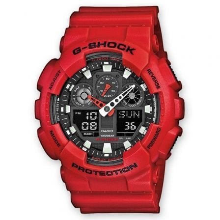 Reloj Analógico Digital Casio G-Shock Trend GA-100B-4AER/ 55mm/ Rojo