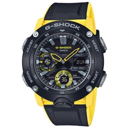 Reloj Analógico Digital Casio G-Shock Trend GA-2000-1A9ER/ 51mm/ Negro y Amarillo