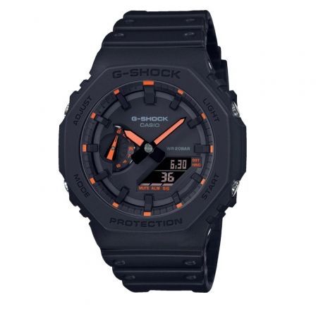 Reloj Analógico Digital Casio G-Shock GA-2100-1A4ER/ 49mm/ Negro y Naranja