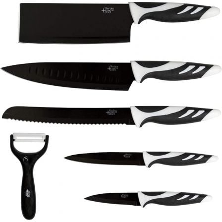 Pack 6 Cuchillos Cecotec Swiss Chef/ Negros