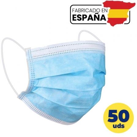 Mascarillas Quirúrgicas IIR Facemask/ Pack 50 uds/ Azul