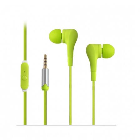 AURICULARES INTRAUDITIVOS CON MICRÓFONO FONESTAR X2-V VERDE - CONECTOR JACK 3.5MM - ERGONÓMICOS - GOMA DE SILICONA - CABLE 1.2 M