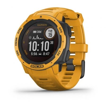 Smartwatch Garmin Instinct Solar/ Notificaciones/ Frecuencia Cardíaca/ GPS/ Amarillo Ocre