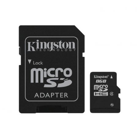 TARJETA MICROSD HC + ADAPTADOR KINGSTON - 8GB  - CLASE 4