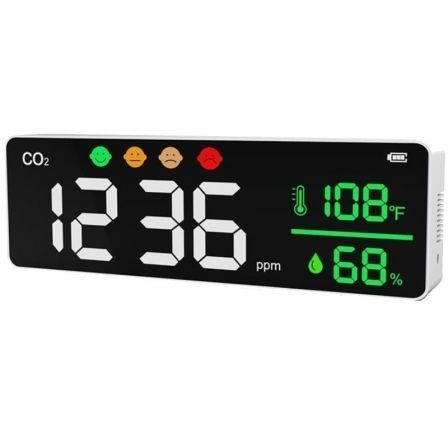 Medidor de CO2 - Calidad del Aire Leotec LEMCO203/ Sensor NDIR/ Múltiples Alertas