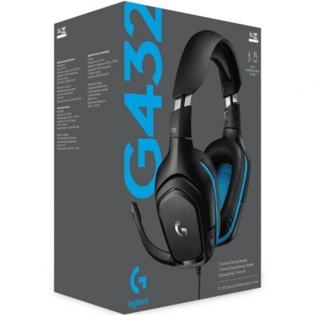 Auriculares gaming con micrófono logitech g432 - usb 2.0 - jack 3.5 - negros