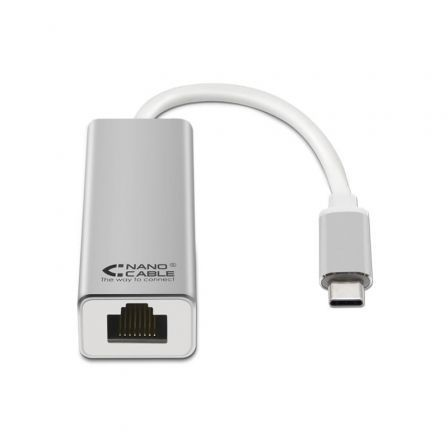 ADAPTADOR USB TIPO-C A LAN NANOCABLE 10.03.0402 - ETHERNET 10/100/1000 MBPS - 15CM