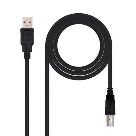 Cable USB 2.0 Impresora Nanocable 10.01.0104-BK/ USB Macho - USB Macho/ 3m/ Negro