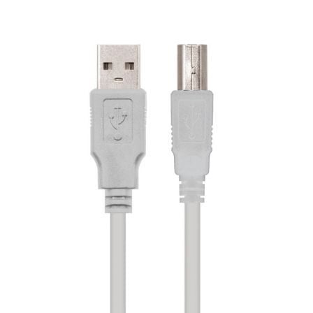 Cable USB 2.0 Impresora Nanocable 10.01.0104/ USB Macho - USB Macho/ 3m/ Beige