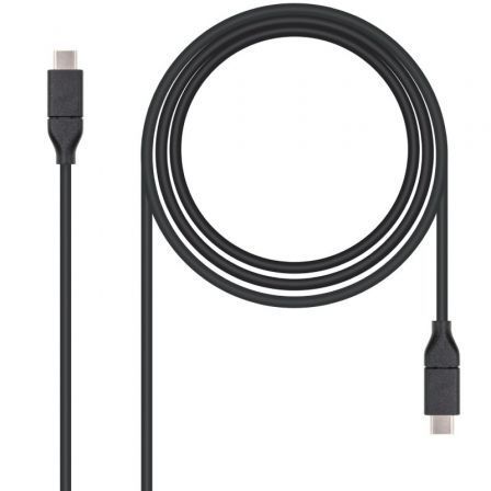 Cable USB 3.1 Nanocable 10.01.4101/ USB Tipo-C Macho - USB Tipo-C Macho/ 1m/ Negro