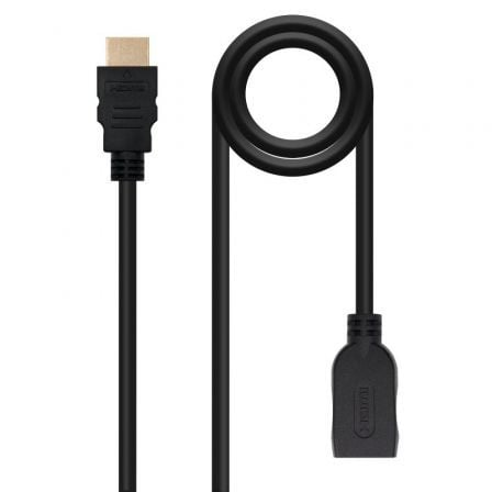 Cable Alargador HDMI Nanocable 10.15.1011/ HDMI Macho - HDMI Hembra/ 1m/ Negro