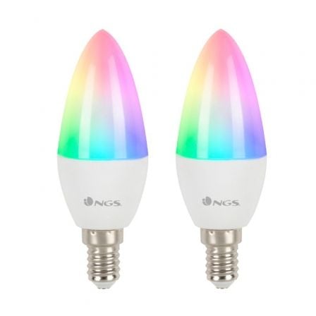 Bombilla Led NGS Smart WiFi LED Bulb Gleam 514C Casquillo E14/ 5W/ 500 Lúmenes/ Pack de 2 Uds