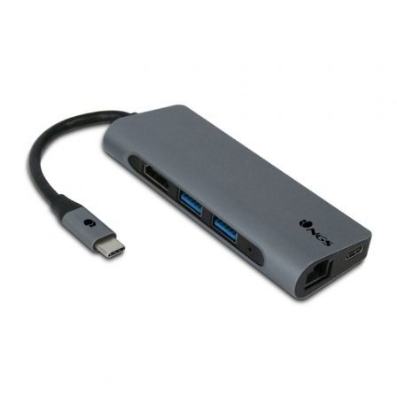 Hub USB 3.0 Tipo-C NGS WonderDock7/ 2 Puertos USB/  1 USB Tipo-C/ 1 HDMI/ 1 RJ45/ 1 Lector Tarjetas SD