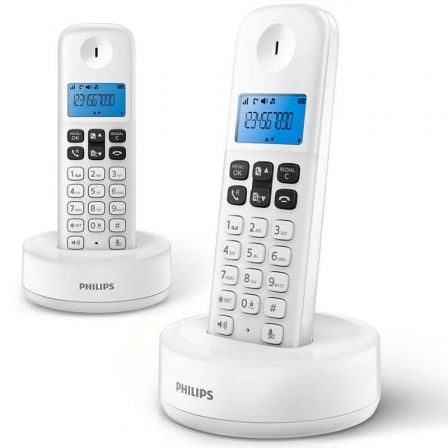 Teléfono Inalámbrico Philips D1612W/34/ Pack DUO/ Blanco