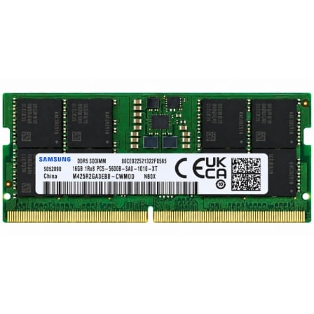 Memoria RAM Samsung M425R2GA3EB0-CWM0D NB0X 16GB/ DDR5/ 5600MHz/ 1.1V/ CL46/ SODIMM
