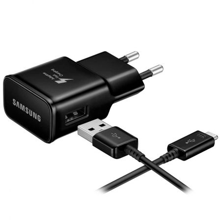 Cargador de Pared Samsung EP-TA20EBE/ 1 USB + Cable USB Tipo-C/ 2A
