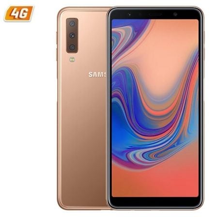 SMARTPHONE MÓVIL SAMSUNG GALAXY A7 2018 GOLD - 6'/152CM FHD+ - CAM (24+5+8)/24MPX - OC (2.2GHZ+1.6GHZ) - 64GB - 4GB RAM - ANDROID - 4G - DUAL SIM
