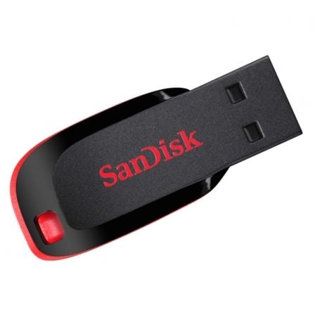 PENDRIVE SANDISK CRUZER BLADE - 16GB - USB2.0 - DISEÑO NEGRO /   ROJO