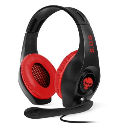 AURICULARES CON MICRÓFONO SPIRIT OF GAMER PRO-NH5 - DRIVERS 40MM - CONECTOR JACK 3.5MM - COMPATIBLE NINTENDO SWITCH - CABLE 1M - NEGRO Y ROJO