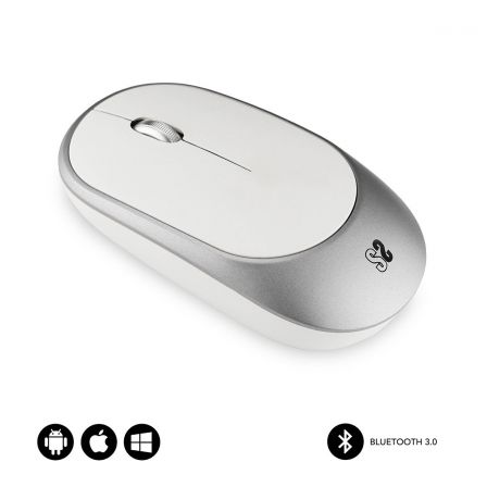 Ratón Inalámbrico por Bluetooth Subblim Smart/ Batería recargable/ Hasta 1600 DPI/ Blanco y Plata