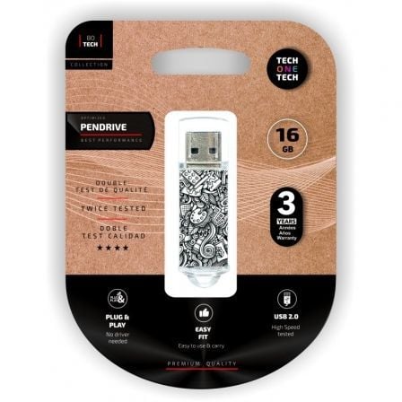 Pendrive 16GB Tech One Tech Art-Deco USB 2.0