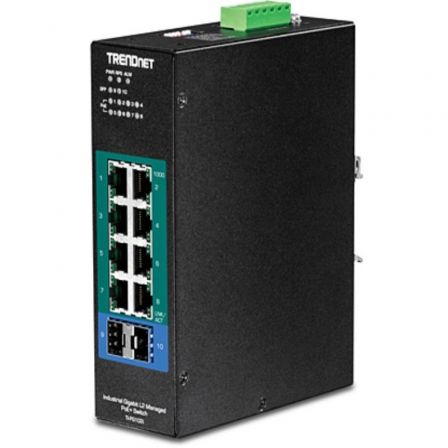 Switch Gestionable TRENDnet TI-PG102I 10 Puertos/ RJ-45 Gigabit 10/100/1000 / PoE/ SFP