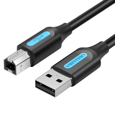 Cable USB 2.0 Impresora Vention COQBG/ USB Macho - USB Macho/ 1.5m/ Negro