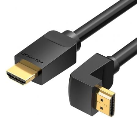 Cable HDMI 2.0 4K Acodado Vention AAQBH/ HDMI Macho - HDMI Macho/ 2m/ Negro