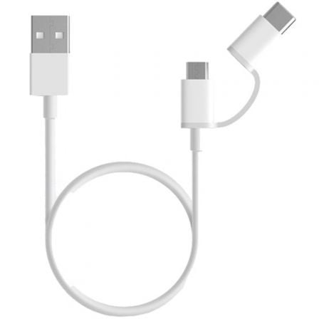Cable USB 2.0 Xiaomi Mi 2-in-1 USB Cable SJV4082TY USB Macho - Micro USB Macho/ USB Tipo-C Macho/ 1m/ Blanco