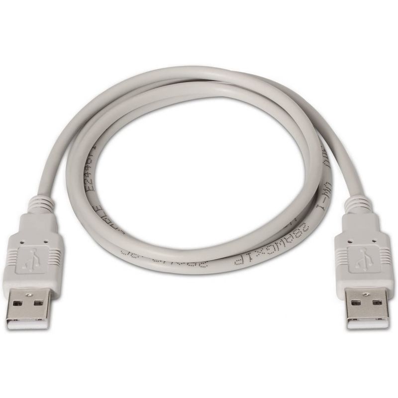 Cable USB 2.0  Aisens A101-0021/ USB Macho - USB Macho/ 1m/ Beige