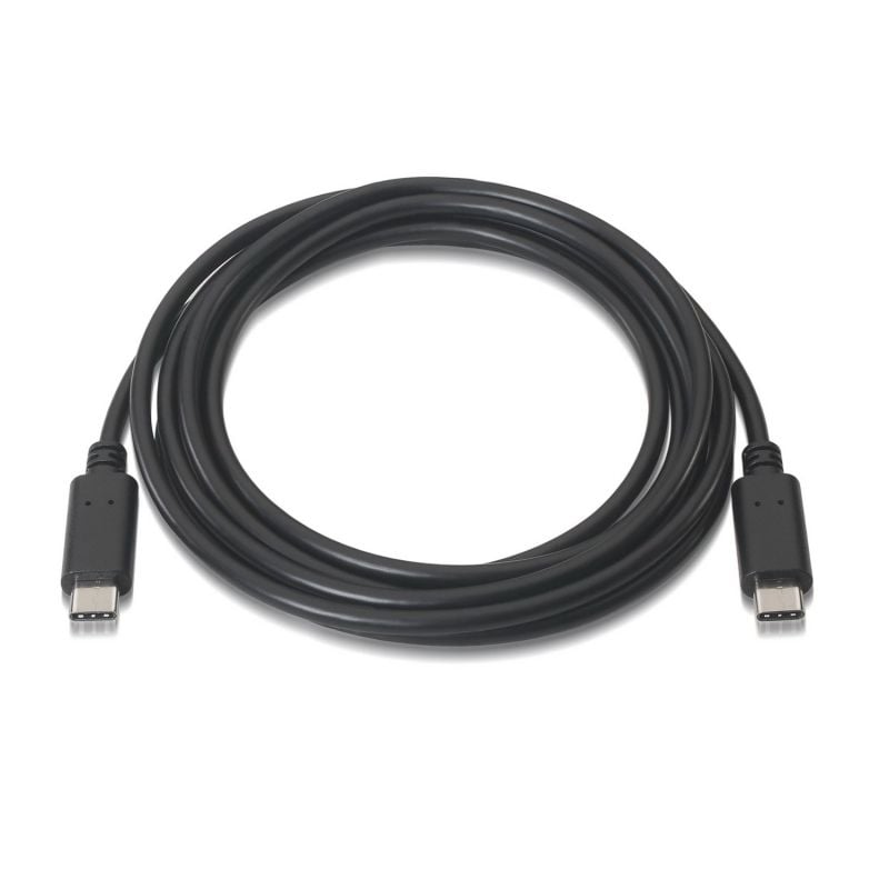 Cable USB 2.0 Tipo-C Aisens A107-0056/ USB Tipo-C Macho - USB Tipo-C Macho/ 480Mbps/ 1m/ Negro