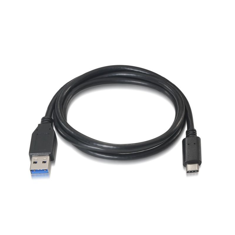 Cable USB 3.1 Tipo-C Aisens A107-0060/ USB Tipo-C Macho - USB Macho/ 10Gbps/ 1m/ Negro